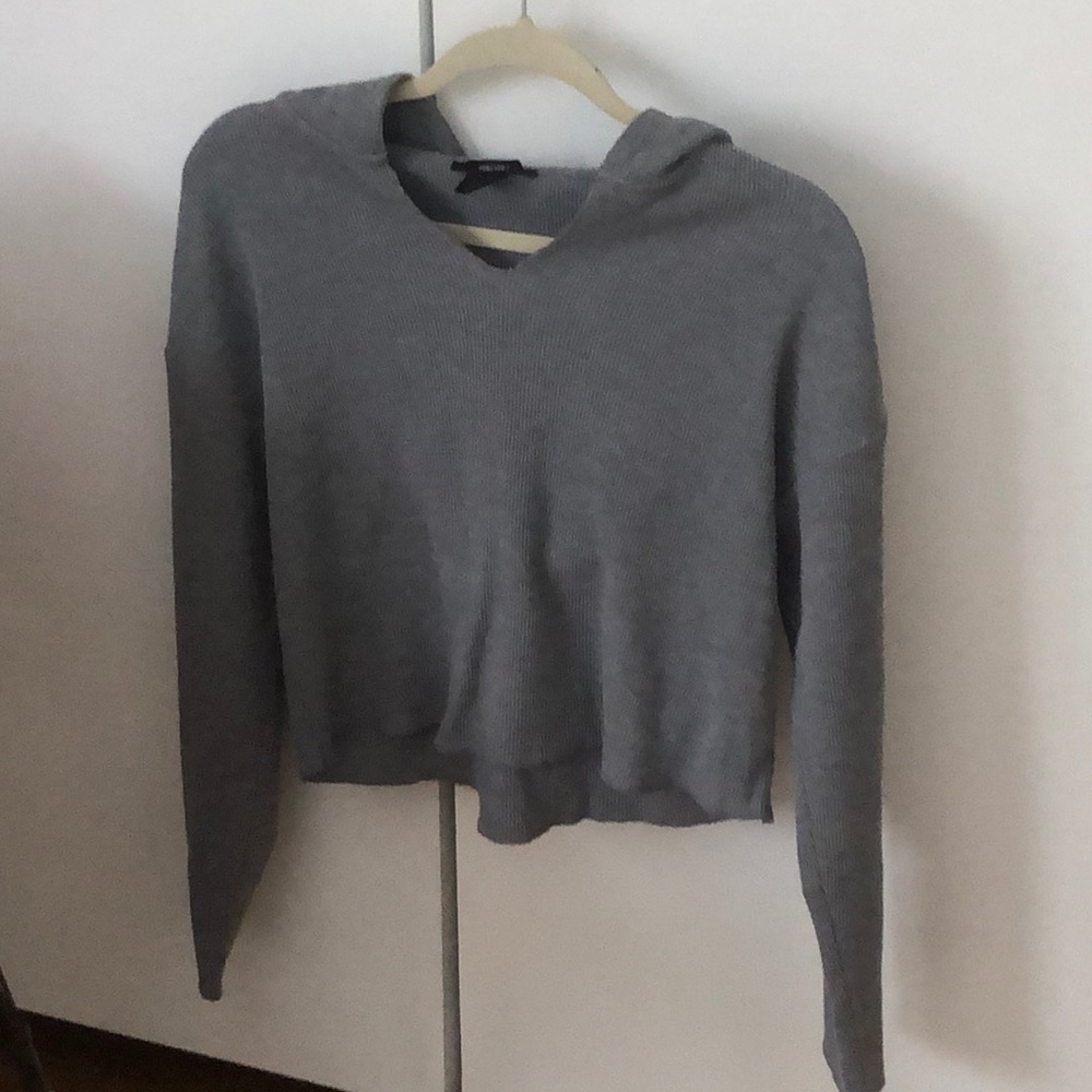 Forever21 cropped sweater with hood